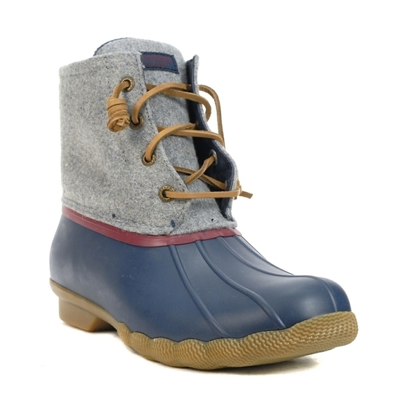 Sperry Saltwater Wool Grey Rain Boho Outdoor Hiking Duck Boots - Women’s - Picture 1 of 9